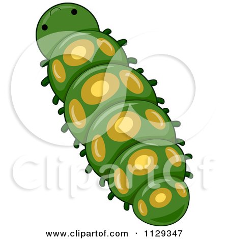 Cartoon Of A Cute Green Caterpillar - Royalty Free Vector Clipart by BNP Design Studio