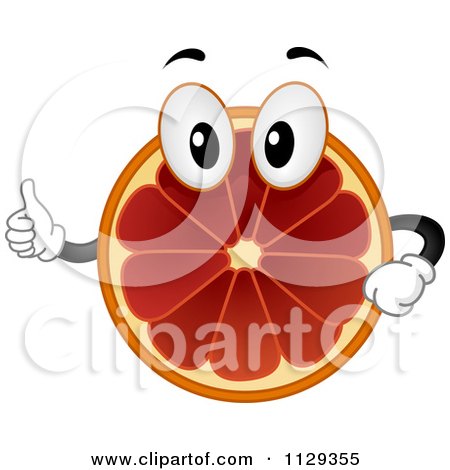 Cartoon Of A Blood Orange Mascot Holding A Thumb Up - Royalty Free Vector Clipart by BNP Design Studio