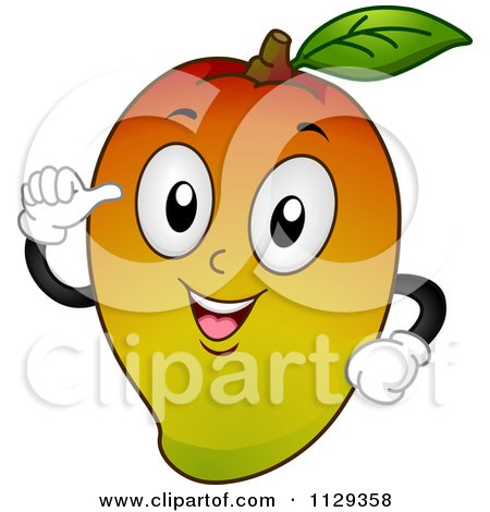 Cartoon Of A Mango Mascot Holding A Thumb Up - Royalty Free Vector Clipart by BNP Design Studio