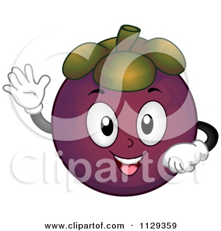 Cartoon Of A Mangosteen Mascot Holding A Thumb Up - Royalty Free Vector Clipart by BNP Design Studio
