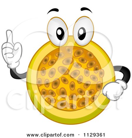 Cartoon Of A Passion Fruit Mascot Holding A Thumb Up - Royalty Free Vector Clipart by BNP Design Studio