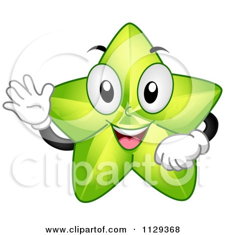 Cartoon Of A Star Fruit Mascot Holding A Thumb Up - Royalty Free Vector Clipart by BNP Design Studio