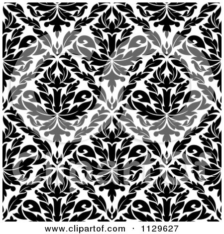 Clipart Of A Black And White Triangular Damask Pattern Seamless Background 26 - Royalty Free Vector Illustration by Vector Tradition SM