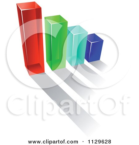 Clipart Of A 3d Colorful Bar Graph And Shadow 13 - Royalty Free Vector Illustration by Vector Tradition SM