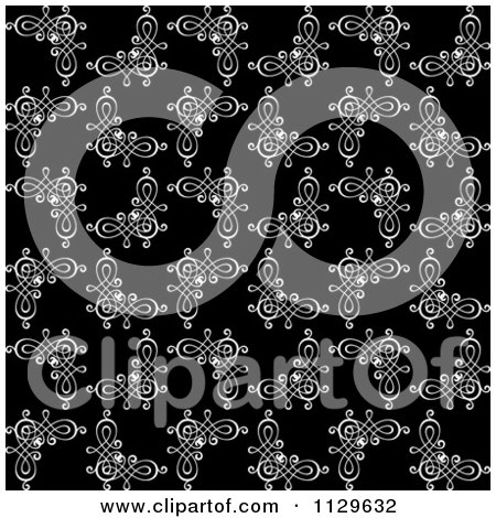 Clipart Of A Seamless Black And White Swirl Background Pattern - Royalty Free Vector Illustration by Vector Tradition SM