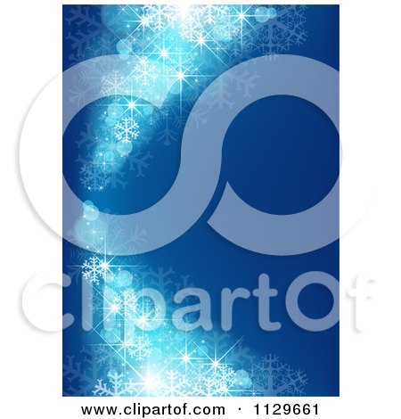 Clipart Of A Blue Snowflake Curve Christmas Background - Royalty Free Vector Illustration by dero