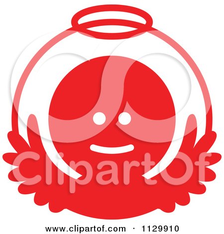 Cartoon Of A Round Red Angel Christmas Avatar - Royalty Free Vector Clipart by Zooco