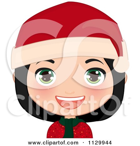 Cartoon Of A Blond Christmas Girl Wearing An Antler Head Band 1 - Royalty Free Vector Clipart by Melisende Vector