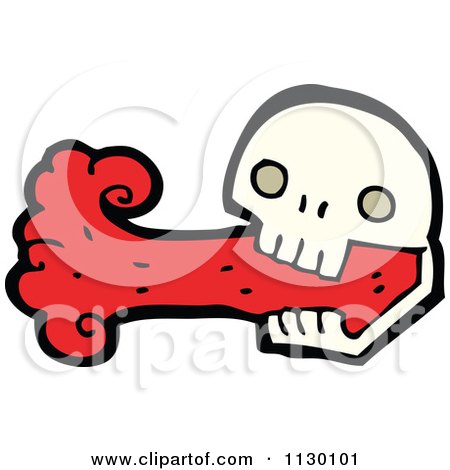Cartoon Of A Skull Spurting Blood 4 - Royalty Free Vector Clipart by lineartestpilot