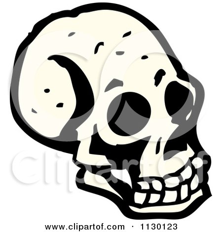 Cartoon Of A Skull 16 - Royalty Free Vector Clipart by lineartestpilot