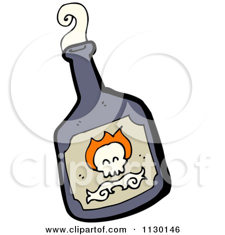 Cartoon Of A Bottle Of Poison - Royalty Free Vector Clipart by lineartestpilot