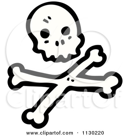 Cartoon Of A Skull And Crossbones - Royalty Free Vector Clipart by lineartestpilot