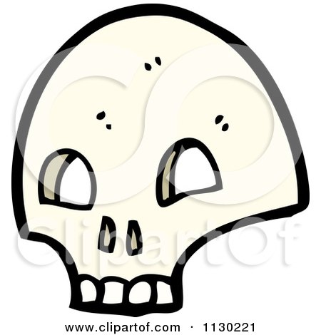 Cartoon Of A Skull 8 - Royalty Free Vector Clipart by lineartestpilot