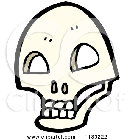 Cartoon Of A Skull 9 - Royalty Free Vector Clipart by lineartestpilot