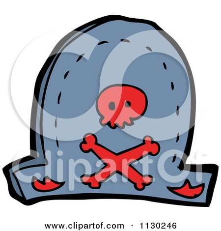Cartoon Of A Pirate Hat With A Red Skull And Crossbones - Royalty Free Vector Clipart by lineartestpilot