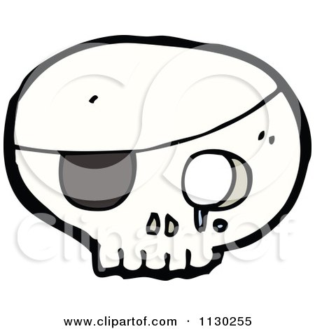 Cartoon Of A Pirate Skull 2 - Royalty Free Vector Clipart by lineartestpilot
