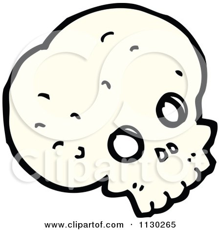 Cartoon Of A Skull 15 - Royalty Free Vector Clipart by lineartestpilot