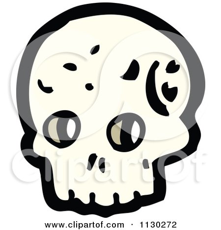 Cartoon Of A Skull 13 - Royalty Free Vector Clipart by lineartestpilot