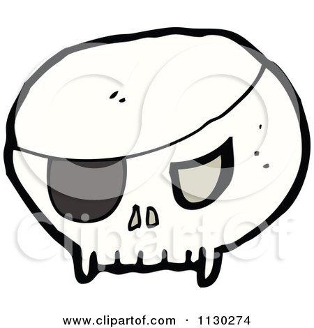 Cartoon Of A Pirate Skull 1 - Royalty Free Vector Clipart by lineartestpilot