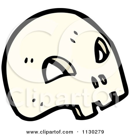 Cartoon Of A Skull 2 - Royalty Free Vector Clipart by lineartestpilot