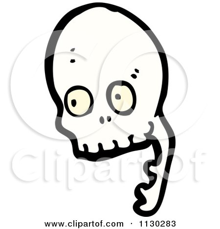 Cartoon Of A Laughing Skull 1 - Royalty Free Vector Clipart by lineartestpilot