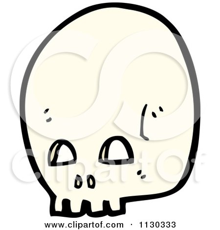 Cartoon Of A Skull 5 - Royalty Free Vector Clipart by lineartestpilot