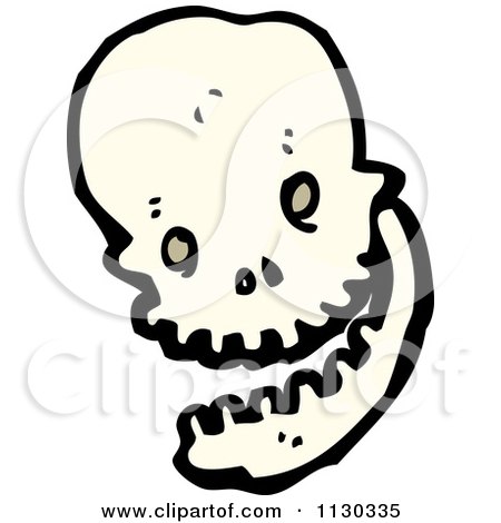 Cartoon Of A Skull 7 - Royalty Free Vector Clipart by lineartestpilot