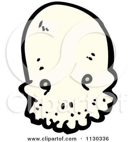 Cartoon Of An Alien Skull 1 - Royalty Free Vector Clipart by lineartestpilot