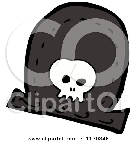Cartoon Of A Pirate Hat With A Skull - Royalty Free Vector Clipart by lineartestpilot