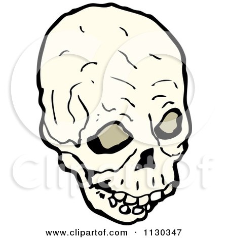 Cartoon Of A Skull 12 - Royalty Free Vector Clipart by lineartestpilot