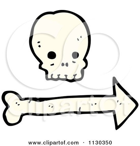 Cartoon Of A Skull And Arrow 2 - Royalty Free Vector Clipart by lineartestpilot