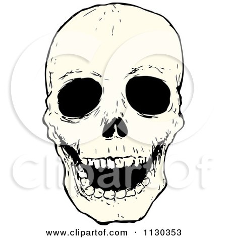 Cartoon Of A Skull 11 - Royalty Free Vector Clipart by lineartestpilot