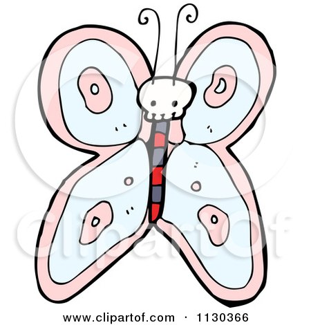 Cartoon Of A Skull Bug Butterfly 2 - Royalty Free Vector Clipart by lineartestpilot