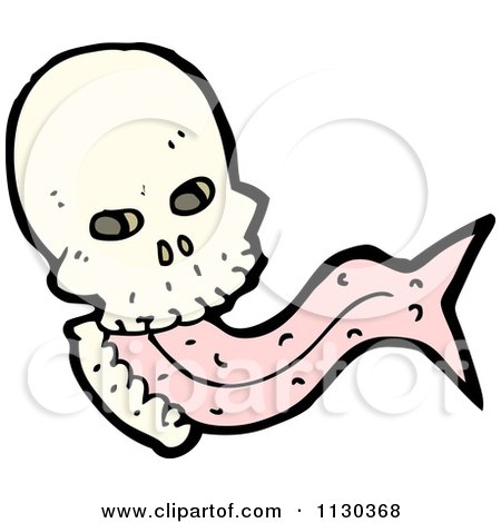Cartoon Of A Forked Tongued Skull - Royalty Free Vector Clipart by lineartestpilot