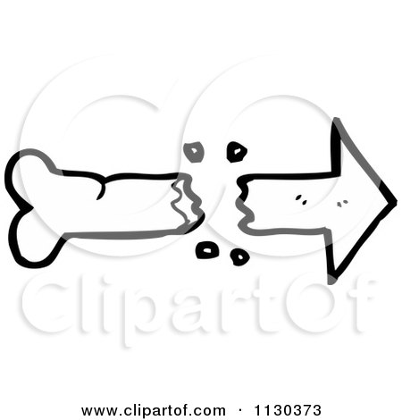 Cartoon Of A Broken Bone Arrow 1 - Royalty Free Vector Clipart by lineartestpilot
