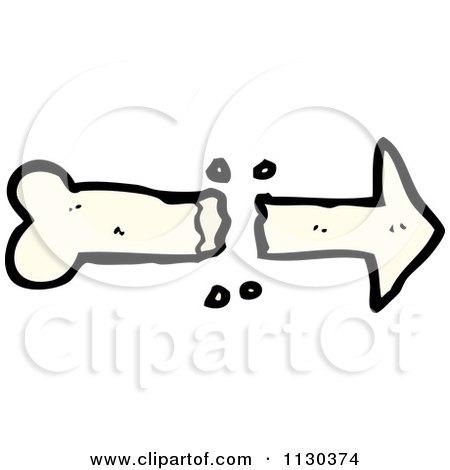 Cartoon Of A Broken Bone Arrow 2 - Royalty Free Vector Clipart by lineartestpilot