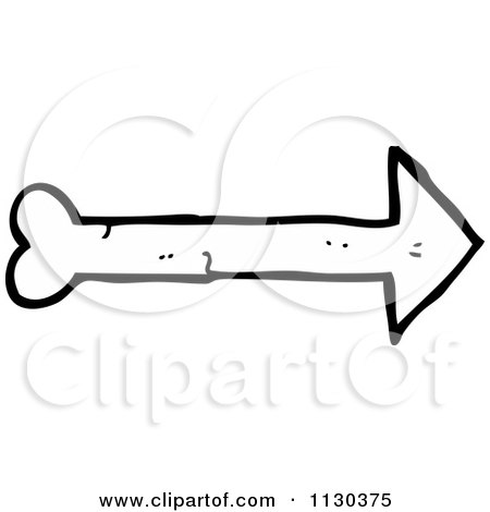 Cartoon Of A Bone Arrow - Royalty Free Vector Clipart by lineartestpilot