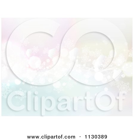Clipart Of A Pastel Christmas Snowflake And Orb Background - Royalty Free Vector Illustration by KJ Pargeter