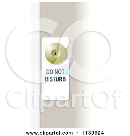 Cartoon Of A Do Not Disturb Tag On A Door 1 - Royalty Free Clipart by djart