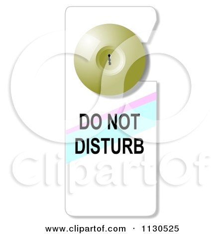 Cartoon Of A Do Not Disturb Tag On A Door 1 - Royalty Free Clipart by djart