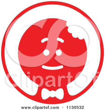 Cartoon Of A Round Red Christmas Gingerbread Man Avatar - Royalty Free Vector Clipart by Zooco