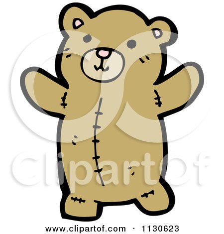 Cartoon Of A Teddy Bear 10 - Royalty Free Vector Clipart by lineartestpilot