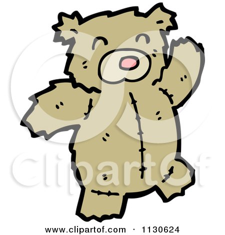 Cartoon Of A Teddy Bear 3 - Royalty Free Vector Clipart by lineartestpilot
