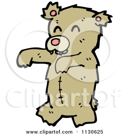 Cartoon Of A Teddy Bear 4 - Royalty Free Vector Clipart by lineartestpilot