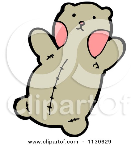 Cartoon Of A Teddy Bear 1 - Royalty Free Vector Clipart by lineartestpilot