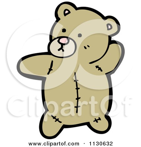 Cartoon Of A Teddy Bear 9 - Royalty Free Vector Clipart by lineartestpilot