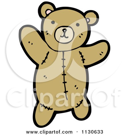 Cartoon Of A Teddy Bear 8 - Royalty Free Vector Clipart by lineartestpilot
