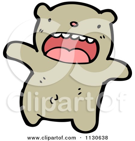 Cartoon Of A Screaming Bear 2 - Royalty Free Vector Clipart by lineartestpilot