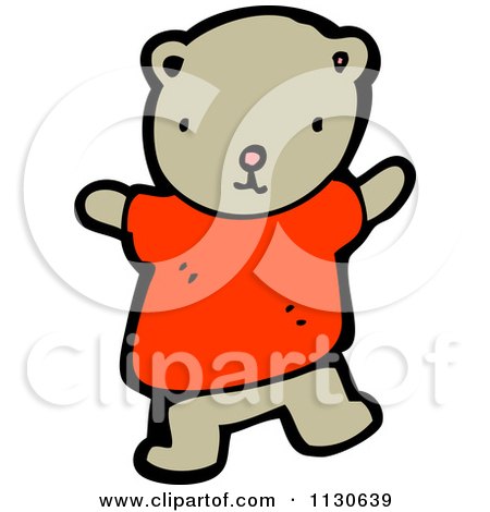 Cartoon Of A Bear Wearing A Red Sweater - Royalty Free Vector Clipart by lineartestpilot