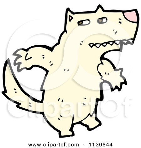 Cartoon Of A Wolf Walking Upright 1 - Royalty Free Vector Clipart by lineartestpilot